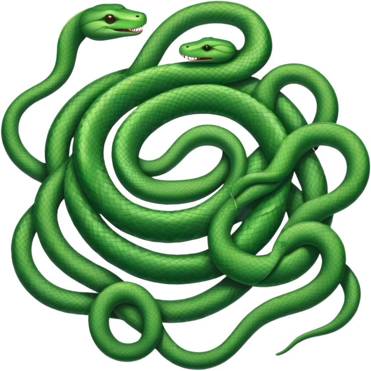 circle of snakes, multiple snakes arranged in a circular pattern emoji
