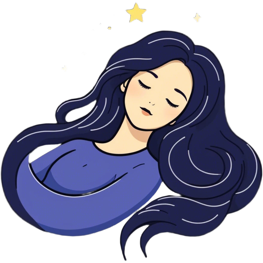 Woman sleep with stars and will light hair emoji