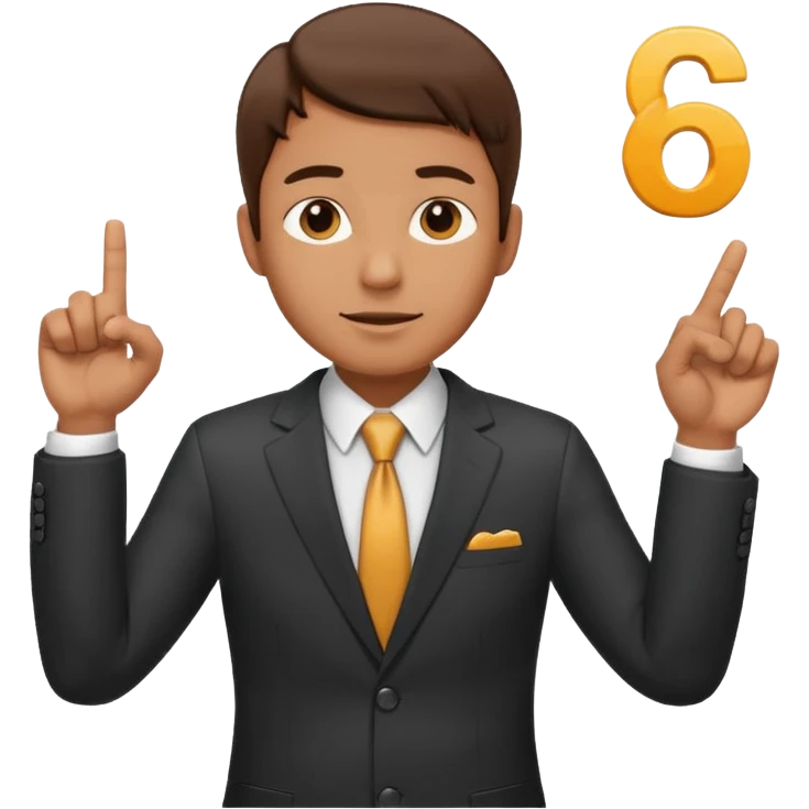 Uomo che indica con le mani  six seven  emoji