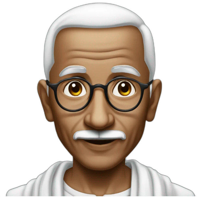 mahatma ghandi but with ariana grande's hairstyle emoji