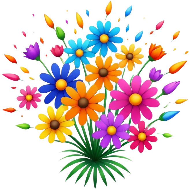 Exploding flowers emoji