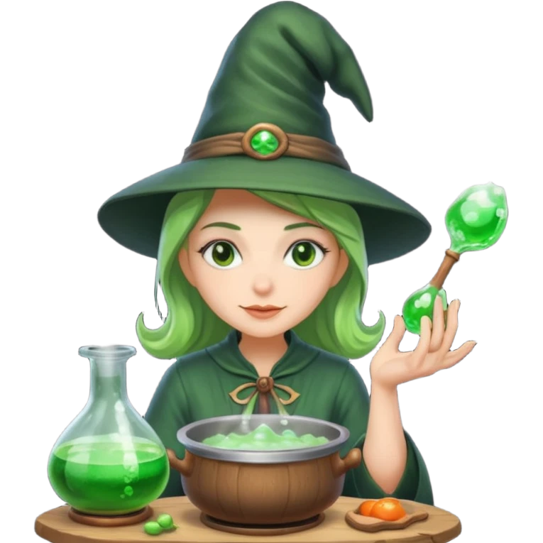 green witch cooking potion emoji