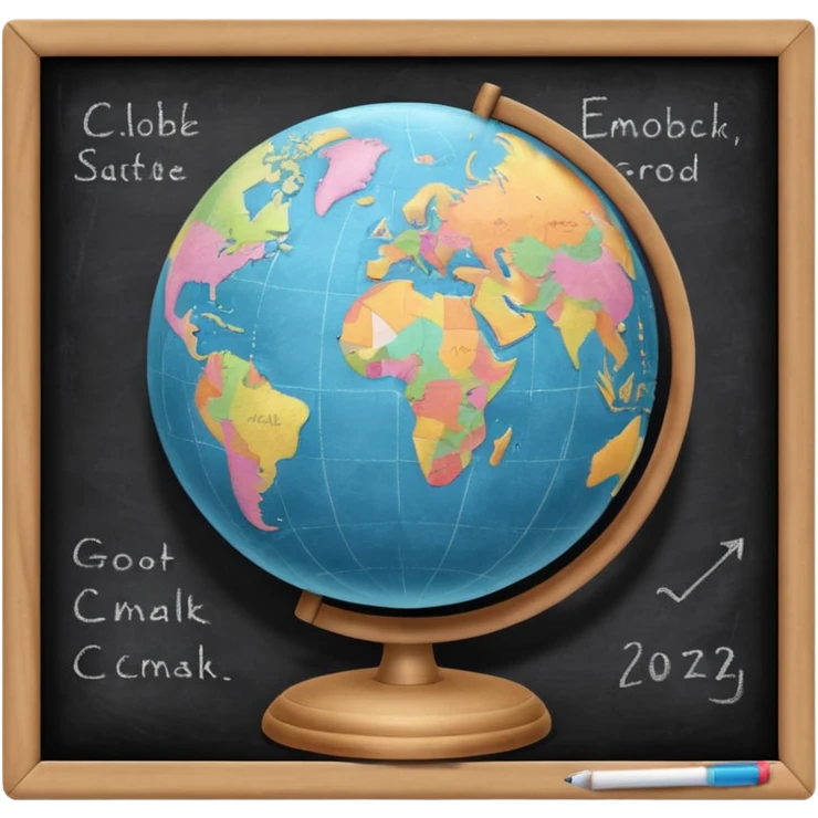 globe on chalkboard emoji
