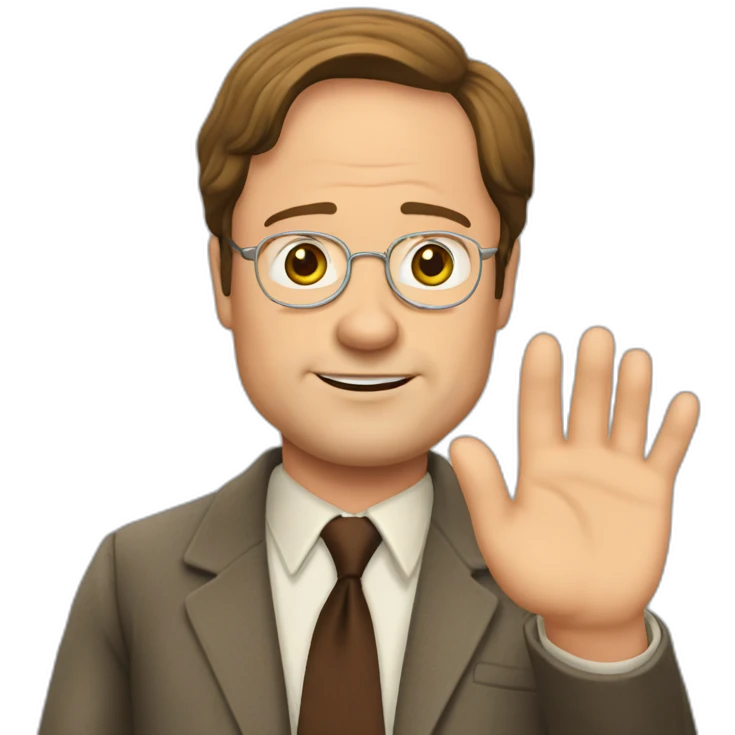 Dwight schrute waving emoji