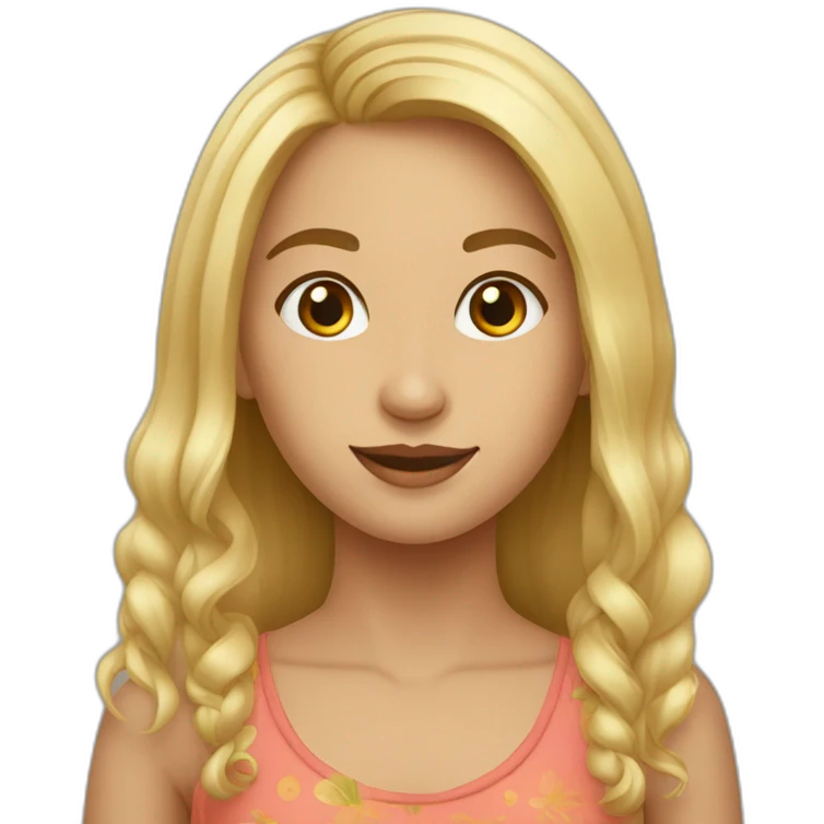 Девочка в цветах emoji