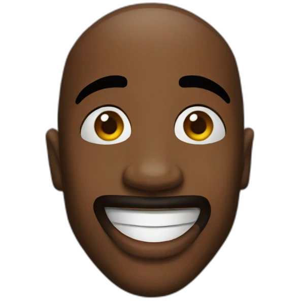 2pac smiling with peace sign emoji