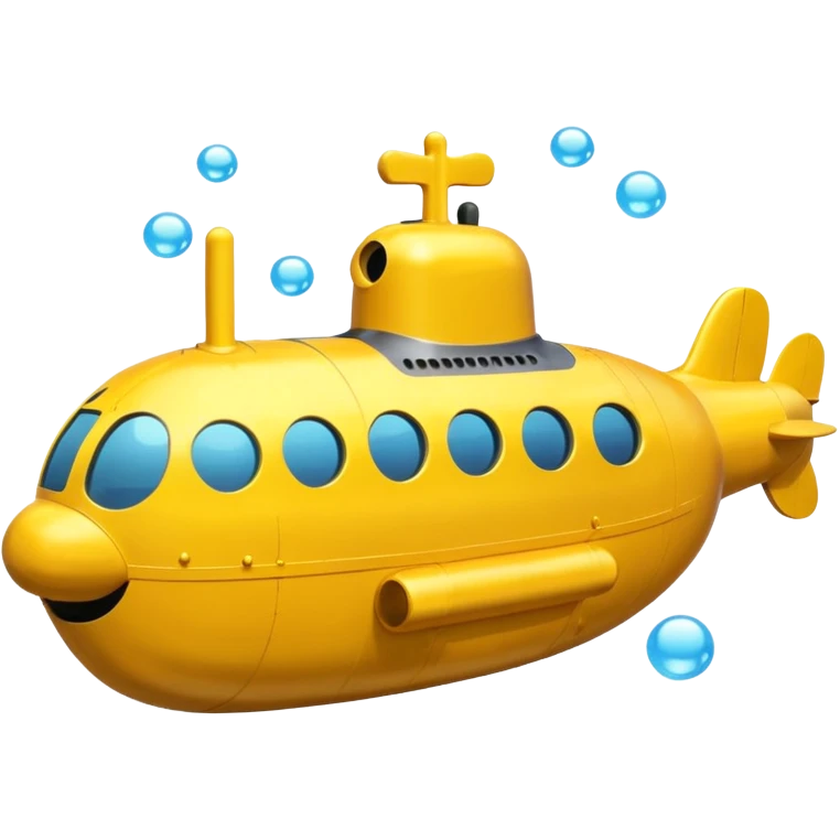 yellow submarine with bubbles emoji