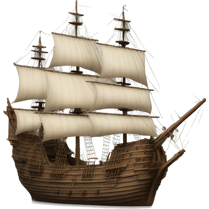 photorealistic XVII century ship emoji