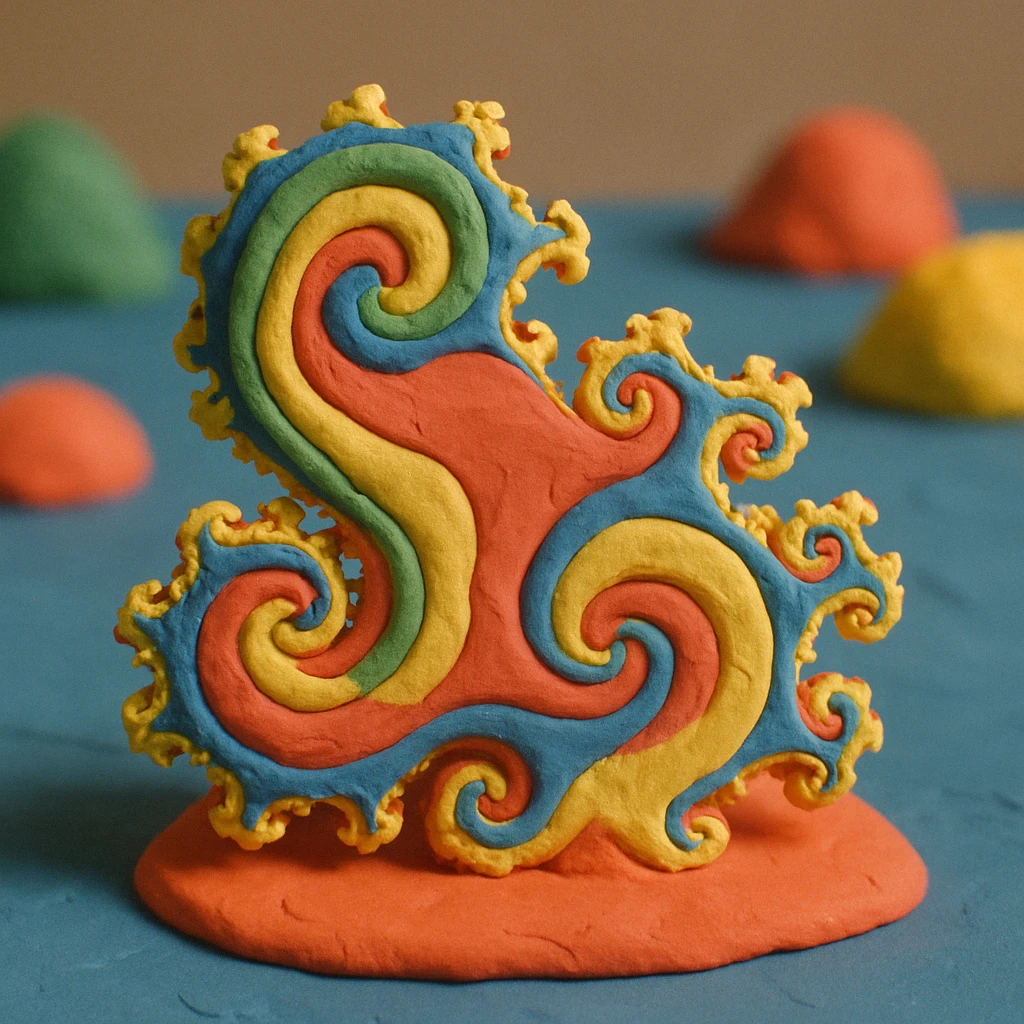fractal pattern claymation style emoji