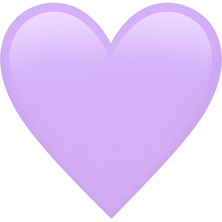 a lighter purple heart in emoji style emoji