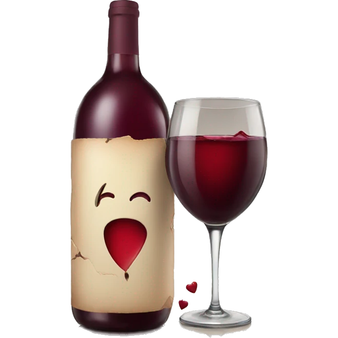 Broken heart wine emoji