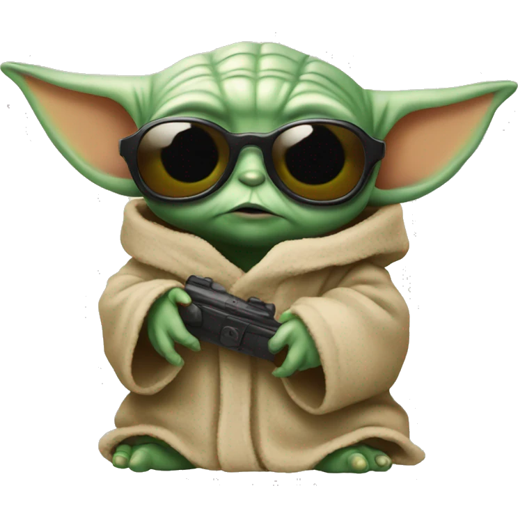 Baby Yoda with sunglasses  emoji