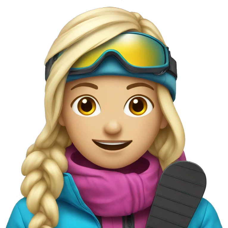 Blonde girl on snowboard  emoji