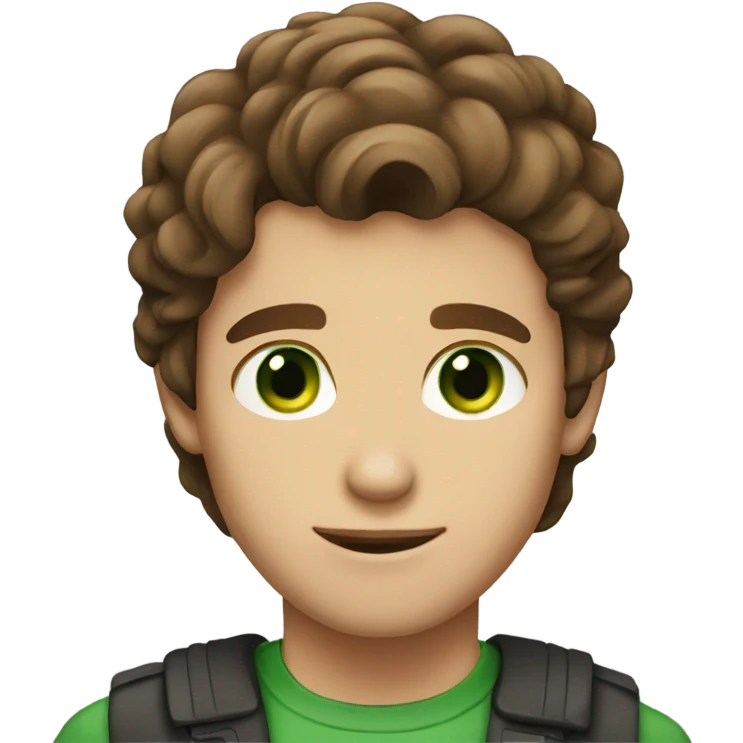 brown hair green eyed male emoji