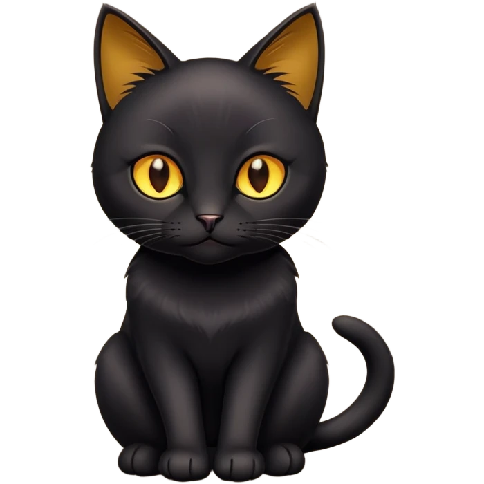 Black cat with golden eyes emoji
