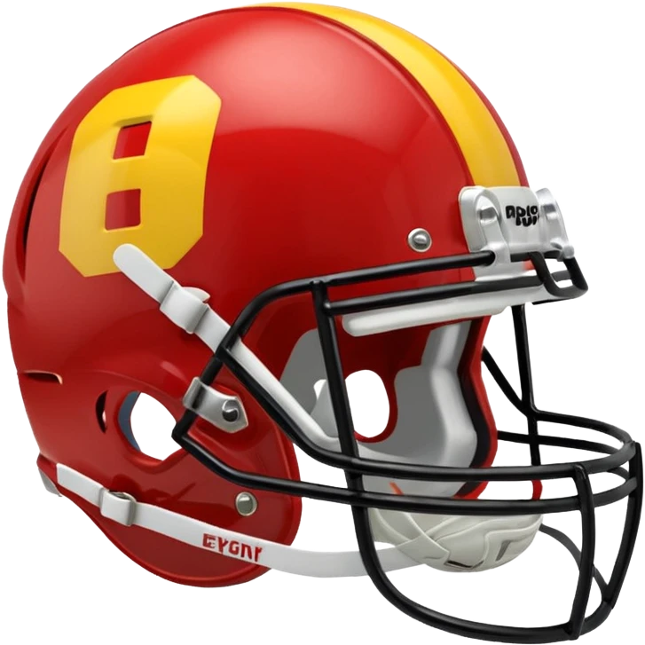 college football player helmets red & yellow mix emoji