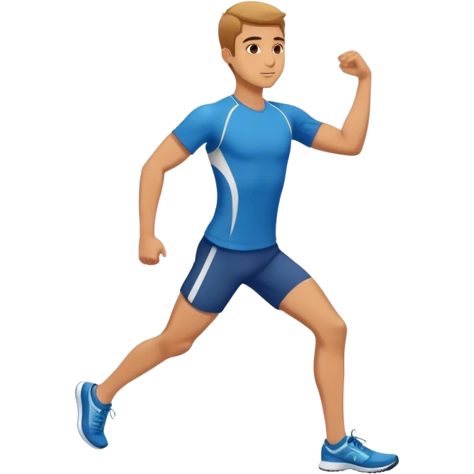 male runner stretching quadriceps emoji
