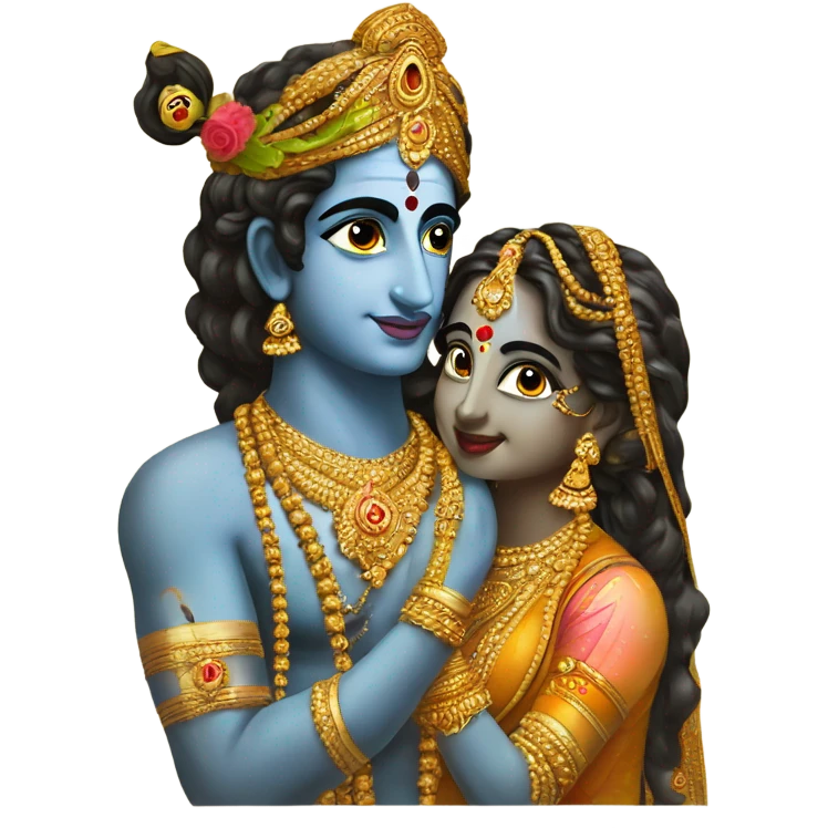 Lord Krishna with radha emoji