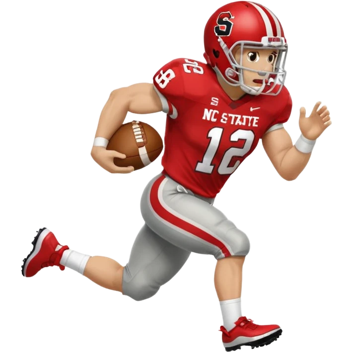 White nc state football player scoring a touchdown emoji