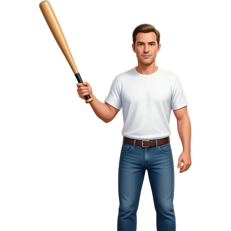 And now the velocirapter is in the image that the guy is in the right side and he is holding a bat he is standing outside a home at night next to a closed shop and he is holding a bat he is standing outside a home at night next to a closed shop and he is holding a bat emoji