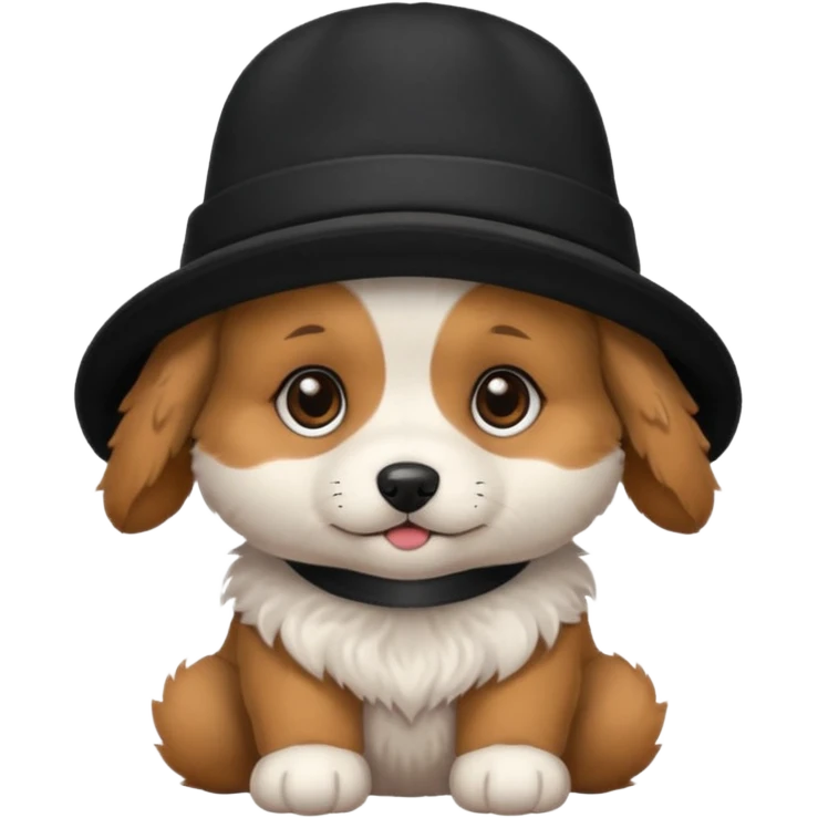 Baby dog with a black hat emoji