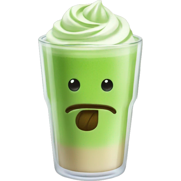 Matcha latte in a transparent glass emoji