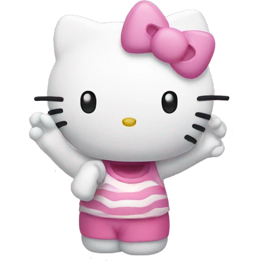 Hello kitty waveing emoji