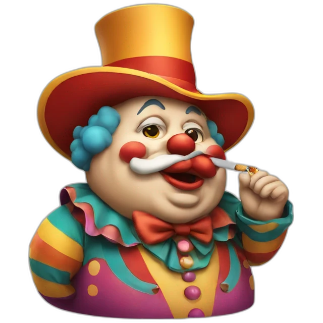 Fat old Clown with cigarette emoji