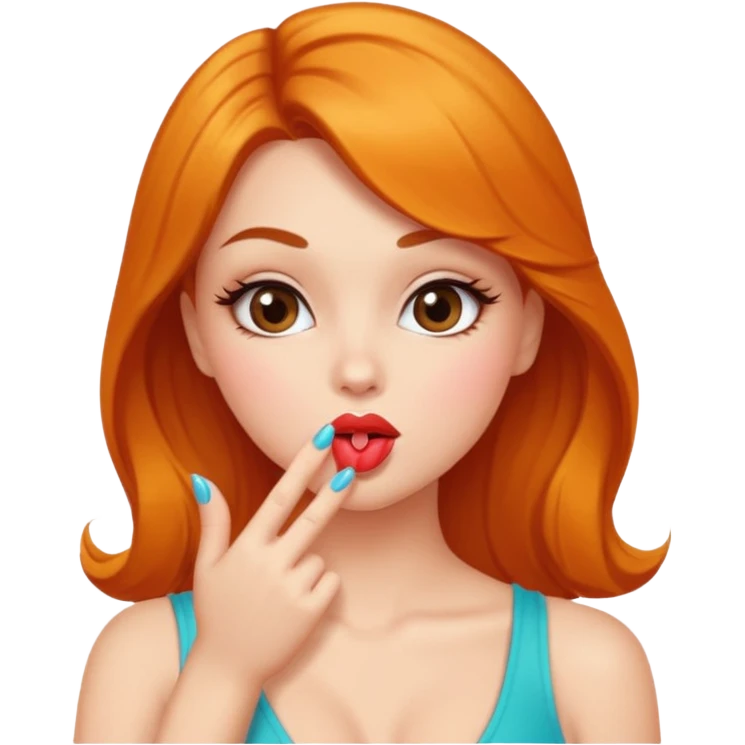 sexy girl, blowing a kiss, flirty look emoji