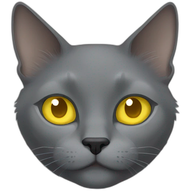 fluffy grey korat breed cat with yellow eyes black pupils, sleeping female emoji