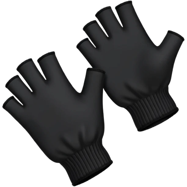 A pair of Black fingerless cotton gloves emoji