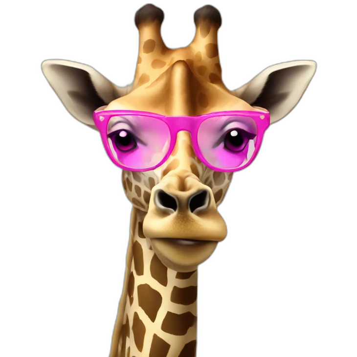 giraffe with pink glasses emoji