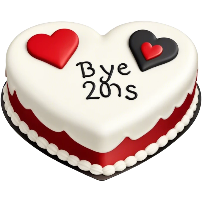 Create a heart shaped cake divided in two. first half is black and says “Bye 20’s” and the second half is red and says “hello 30s” emoji