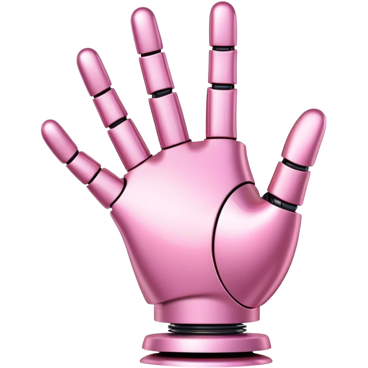 pink robotic hand waving hello emoji
