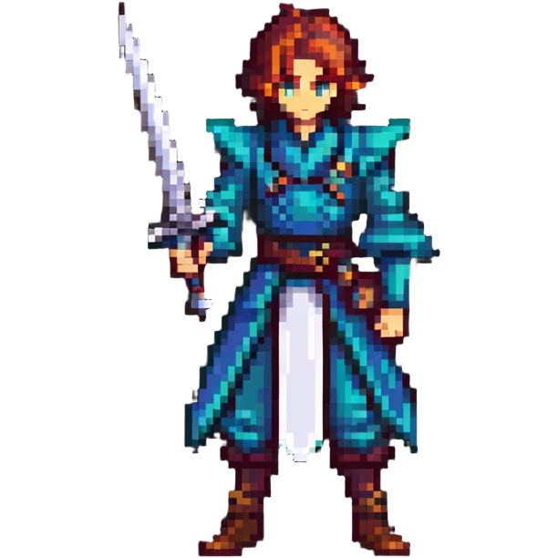 duelist character in formal dueling attire with sword emoji