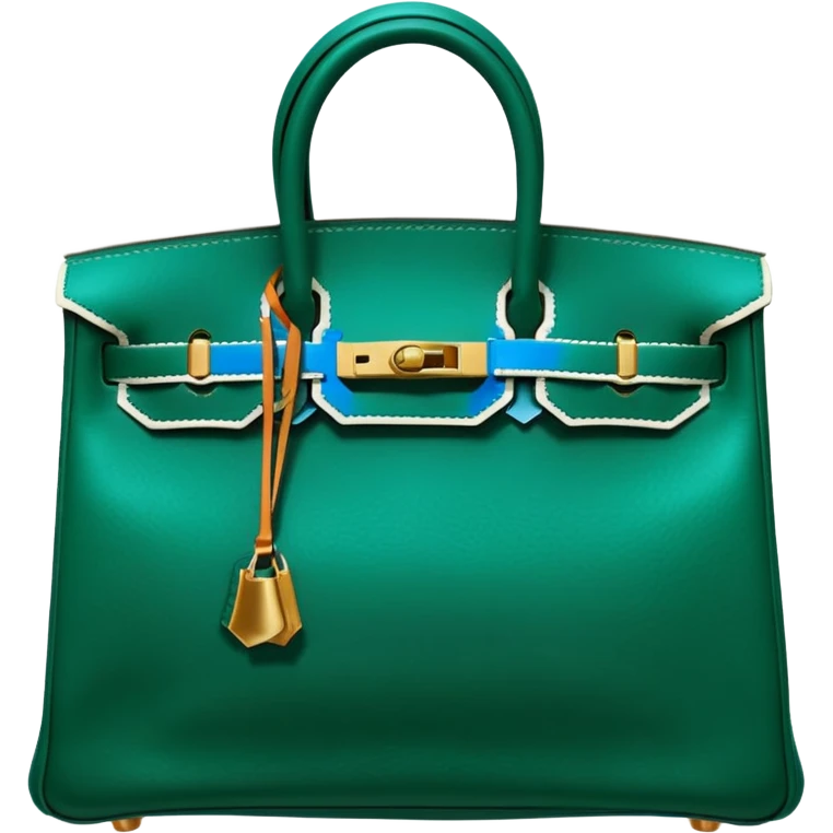 hermes birkin dark green color bag emoji