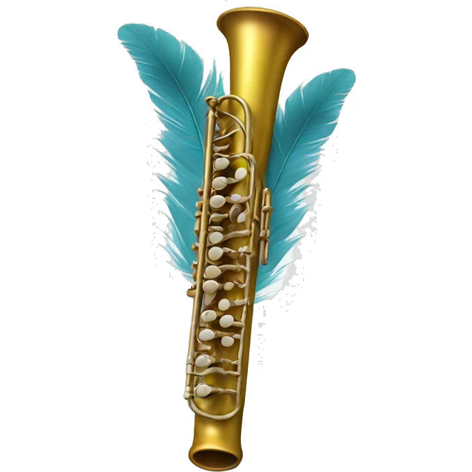 Flute with feather emoji