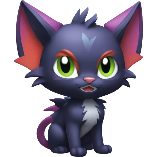Cool Cute Edgy Chibi Cat-Noibat-Noivern-Litten-Pokémon-Fakémon-hybrid emoji