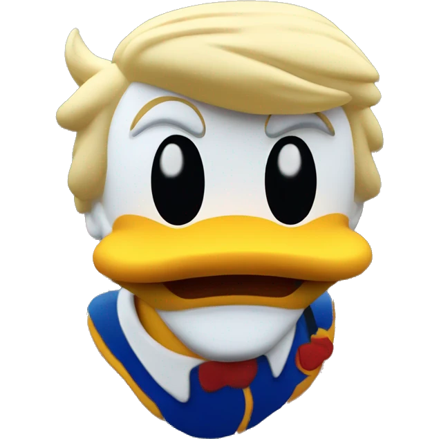 Donald trump on the back of donald duck emoji