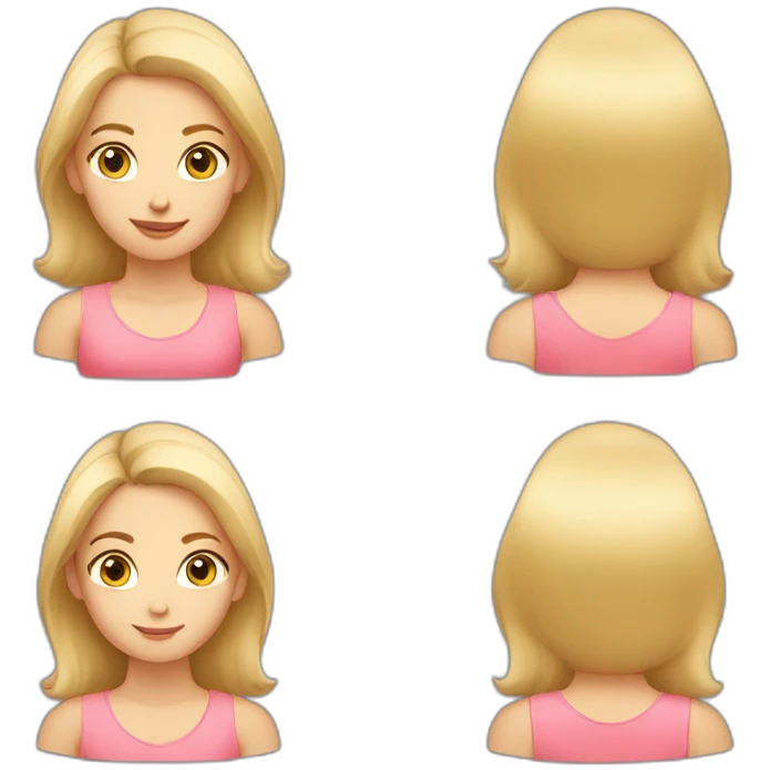 cute blonde caucasian daughter salmon top emoji