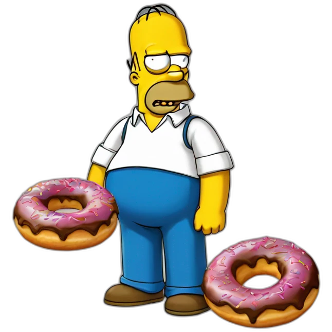 Homer Simpson avec un donut emoji
