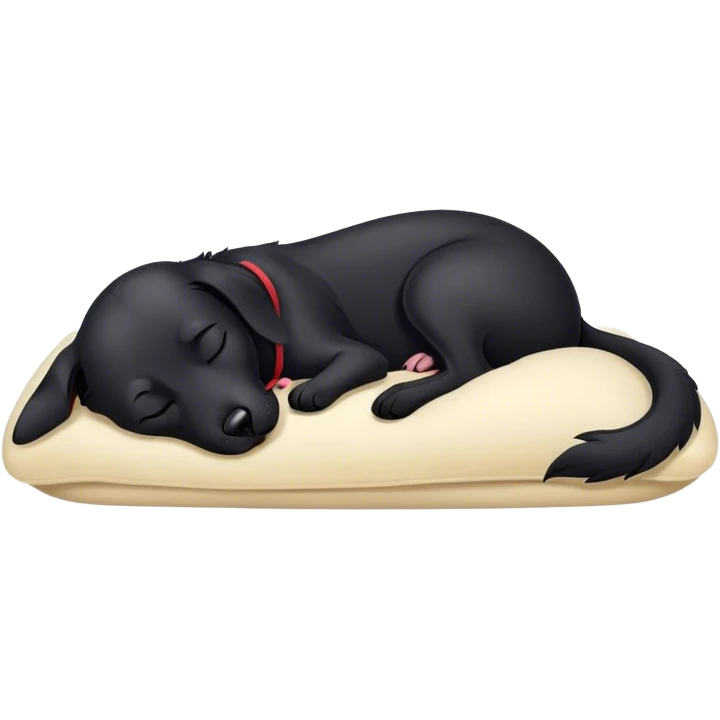 Black dog sleeps emoji