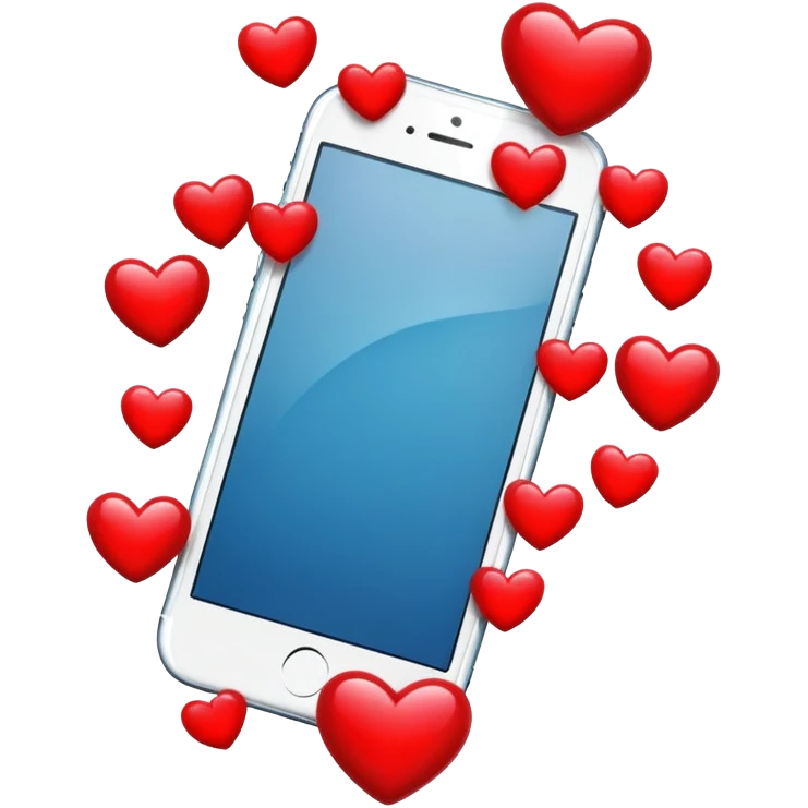 Iphone whit hearts emoji