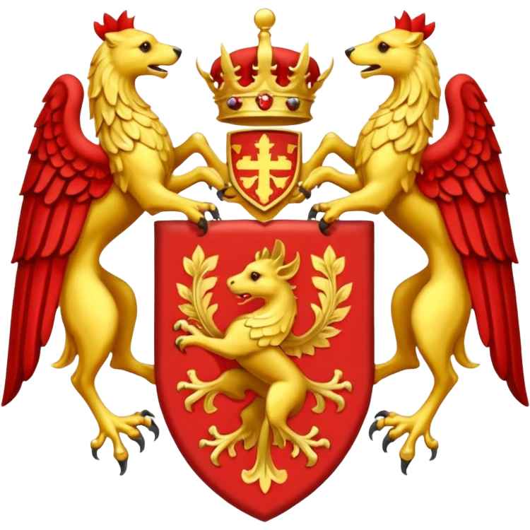 Yellow and red coat of arms emoji
