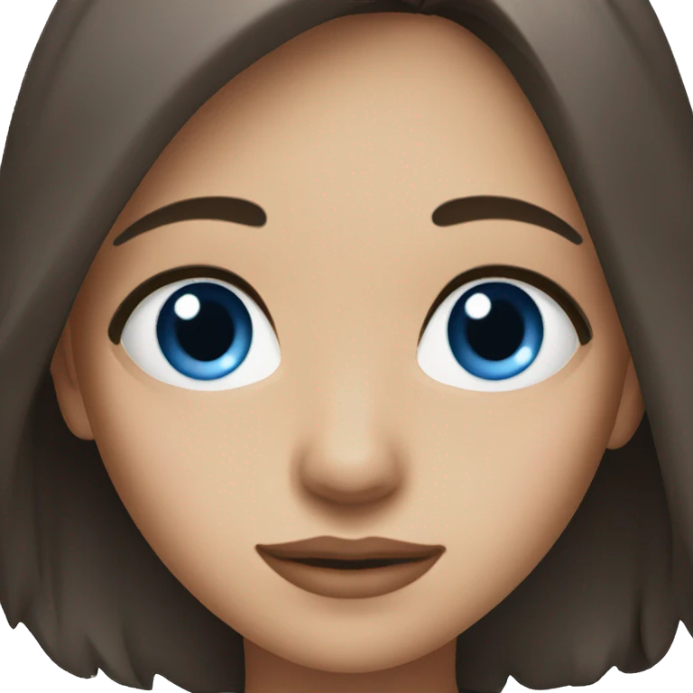 brunette girl with blue eyes emoji