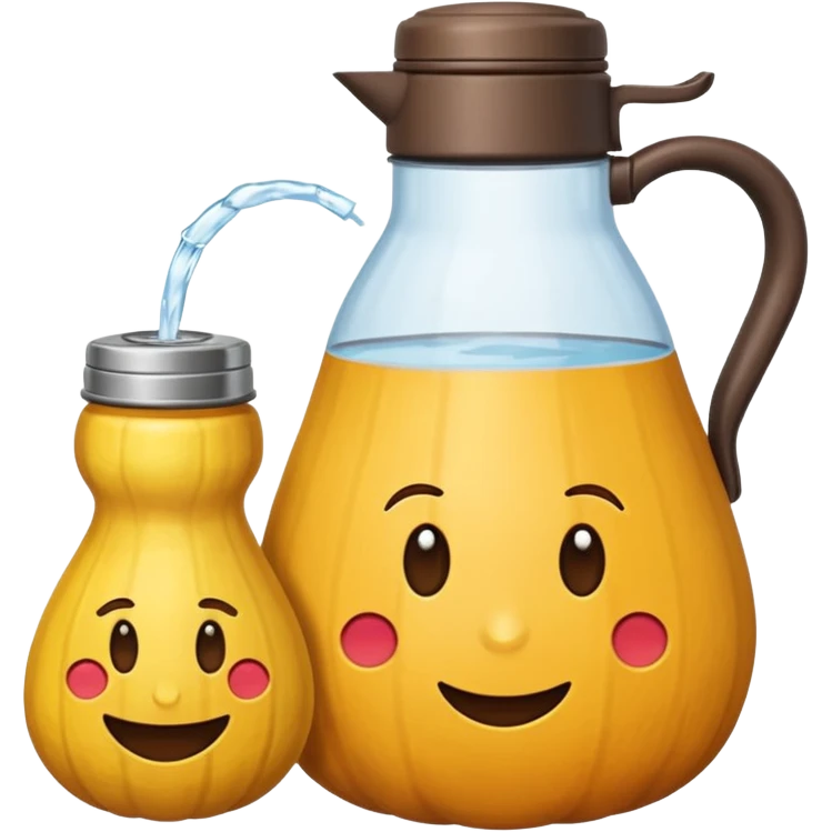 thermal water bottle, stainless steel cup and tereré gourd together, emoji style emoji