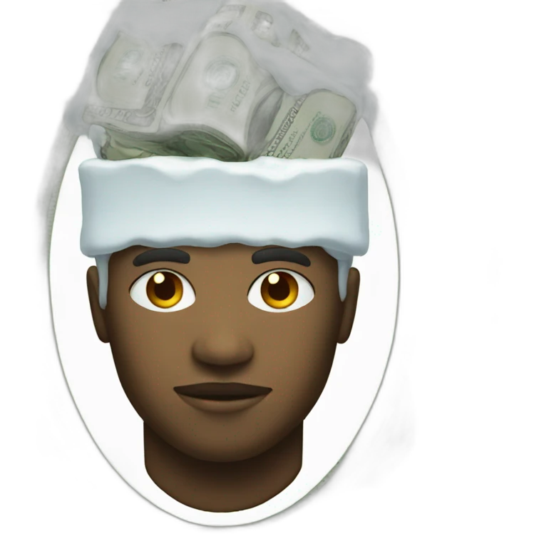 Money with icecram on head  emoji