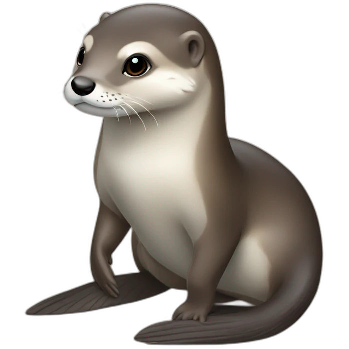 Loutre sur dauphin emoji