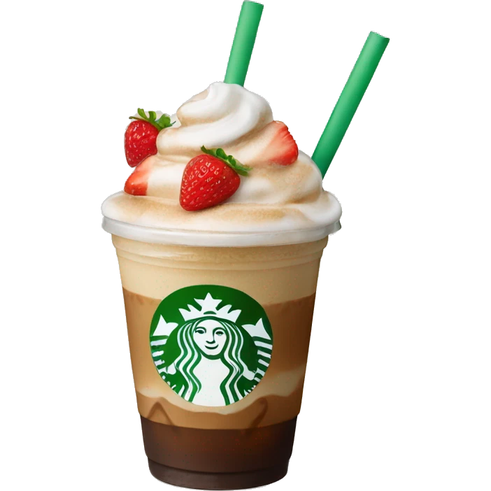 Starbuck ice coffee with strawberries emoji