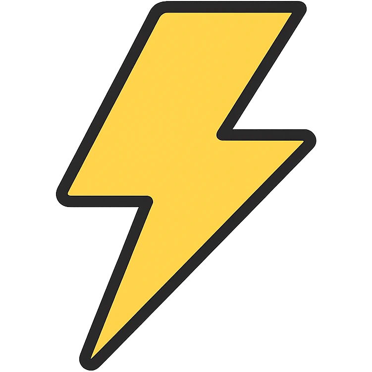lightning bolt icon with color outline emoji